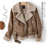 Huibaolu And Winter New Suede Suede Thickened Fur Integrated Suit Collar Belt Jacket Jacket