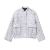 Huibaolu New Women's Pocket Decoration Short Jacket Bead Piece Jacket 7925993