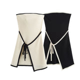 Huibaolu New Summer Style Knitted Slim Chest Mini Dress Apron