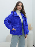 Huibaolu Station Down Cotton-Padded Jacket 2024 New Women's Winter Thickened Cotton-Padded Jacket Popular Style Bright Color Vertical Collar Cotton-Padded Jacket