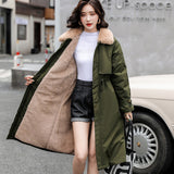 2024, Cotton Jacket Women Long Over The Knee Korean Version Loose Plus Velvet And Thick Trench Coat Pie To Overcome The Overalls Student Coat Winter