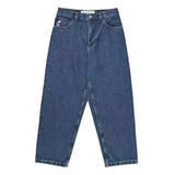 Huibaolu Baggy Jeans Street Hip-Hop Rock Pattern Harajuku Wide-Legged Straight-Leg Pants