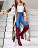 Huibaolu Autumn And Winter Women's Wear New Long-Sleeved Printing Long-Style Leisure Long-Style Coat