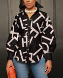 Huibaolu Independent Station New Fashionable Printed Ladies' Long-Sleeved Shirts From Stock