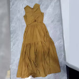 Huibaolu Spring Style Hollowed-Out Pleated Dress 1238217002