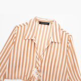 Huibaolu New Street Style Casual Loose Single-Breasted Striped Shirt 9878098