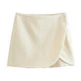 Huibaolu New Solid Color Fashion Style Short Style Four-Sided Bouncy Skirt Pants