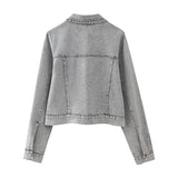 Huibaolu New Artificial Pearl Denim Jacket 5862065 Miniskirt 5862066