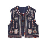 Huibaolu New Embroidered Round-Neck Cardigan In Summer And A Fashionable Short Vest