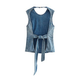 Huibaolu Summer Bowtie Jeans Sleeveless Blouse 6186049