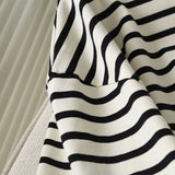 Huibaolu New Short-Sleeved Cotton Striped Simple Wind Dress In Summer