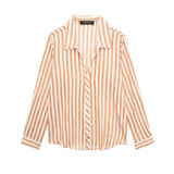 Huibaolu New Street Style Casual Loose Single-Breasted Striped Shirt 9878098