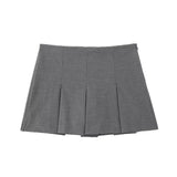 Huibaolu New Autumn 2024 Women's Dress High Waist Wide Pleated Skirt Shows Thin Miniskirt 7385524