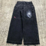 Huibaolu Wide-Legged Jeans Jnco Street Hip-Hop Personality Y2K Straight Casual Pants