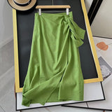 Huibaolu New Spring Style Split Design Feels Slim And Shows A Lean Half-Length Skirt.