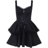 Huibaolu Summer 2024 New Style Short Skirt Slim Temperament Pure Black Sling Pure Desire Dress Woman