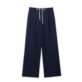 Huibaolu New Double Waistband Wide-Legged Pants Casual Pants 1608225