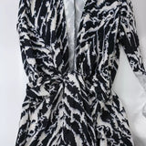 Huibaolu Spring Animal Print Silk Satin Dress 9878081