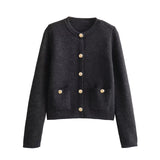 Huibaolu Spring Button Button Knitted Cardigan Jacket Xiaoxiang Style Women's Sweater 6427034