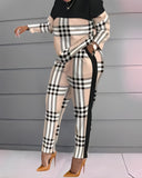 Huibaolu Fashionable Autumn And Winter Women's Casual Comfortable Printed Long-Sleeved Trousers Suit