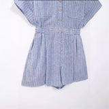 Huibaolu New Blended Striped Waist Short Jumpsuit 3195849