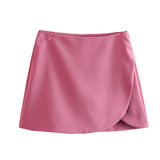 Huibaolu New Solid Color Fashion Style Short Style Four-Sided Bouncy Skirt Pants