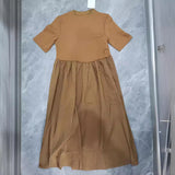 Huibaolu Spring Casual Round-Neck Short-Sleeved Dress 1225255004