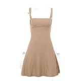 Huibaolu Show Chest A Dress Summer New Ins Gentle Lady Style Solid Color Short Skirt Girl