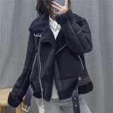 Huibaolu And Winter New Suede Suede Thickened Fur Integrated Suit Collar Belt Jacket Jacket