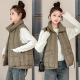 Cotton Vest Female 2024 Autumn / Winter New Korean Version Loose Hooded Vest Vest To Wear A Versatile Warm Jacket