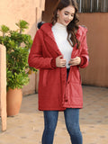 Huibaolu Women's Autumn And Winter New Large-Size Hooded Warm And Slim Down Cotton Jacket With Medium-Long Style