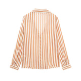 Huibaolu New Street Style Casual Loose Single-Breasted Striped Shirt 9878098