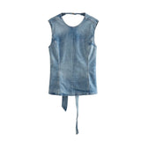 Huibaolu Summer Bowtie Jeans Sleeveless Blouse 6186049