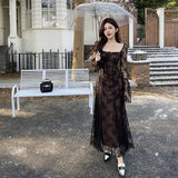 Huibaolu Pure Wants To Show Chest Lace A Dress Autumn New Literary Retro Style Dress Girl