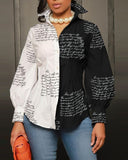 Huibaolu Independent Station New Fashionable Printed Ladies' Long-Sleeved Shirts From Stock