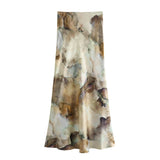 Huibaolu Spring Tie-Dyed Satin Texture Shirt 6962025 Skirt 6962024