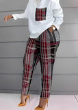 Huibaolu Fashionable Autumn And Winter Women's Casual Comfortable Printed Long-Sleeved Trousers Suit