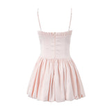 Huibaolu New Autumn Style Lace Trim Mini Suspender Dress Princess Dress