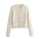 Huibaolu Spring Button Button Knitted Cardigan Jacket Xiaoxiang Style Women's Sweater 6427034