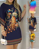 Huibaolu Independent Station New Style Spring / Summer 2024 Fashion Print Dress For Women