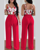 Huibaolu Independent Station Spring And Summer New Fashion Printing Suspenders To Attract 2-Piece Sets Of Trousers