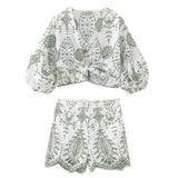 Huibaolu Jacket 2731267 Embroidered Shorts 2731299 Set