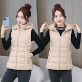 2024 Autumn Winter Down Cotton Vest Short Korean Version Slim Slim Vest Vest Outside The Vest