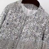 Huibaolu New Style Of Fancy Tweed Suit Jacket With Round Neck In Autumn