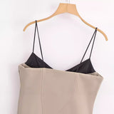 Huibaolu New Splicing Design Short Halter Top 3583586