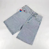 Huibaolu Year's Popular Street Clothing JNCO Jeans Y2K Casual Hip-Hop Blue Baggy Jeans