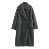 Huibaolu And Winter New Casual Loose Double-Breasted Coat Coat