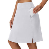 Huibaolu Solid Color Medium Waist Skirt Golf Skirt Sports Tennis Yoga Five-Point Skirt Trousers