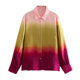 Huibaolu Spring Tie-Dye Printed Fashion Leisure Long-Sleeved Shirt