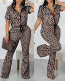 Huibaolu Independent Station New Spring / Summer 2024 Fashion Printed Zipper Jacket 2-Piece Set